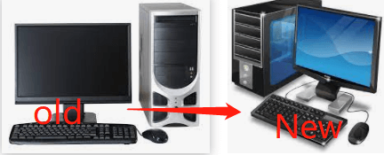 Change a computer insert External hard drive