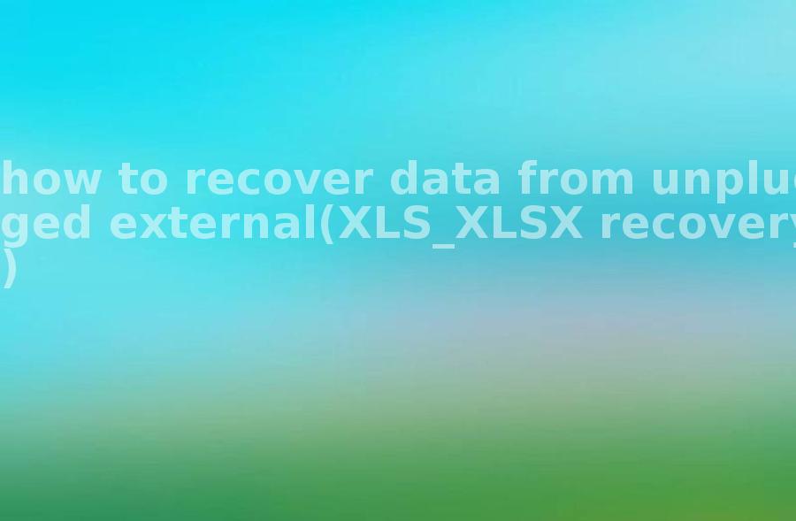 how to recover data from unplugged external(XLS_XLSX recovery)2