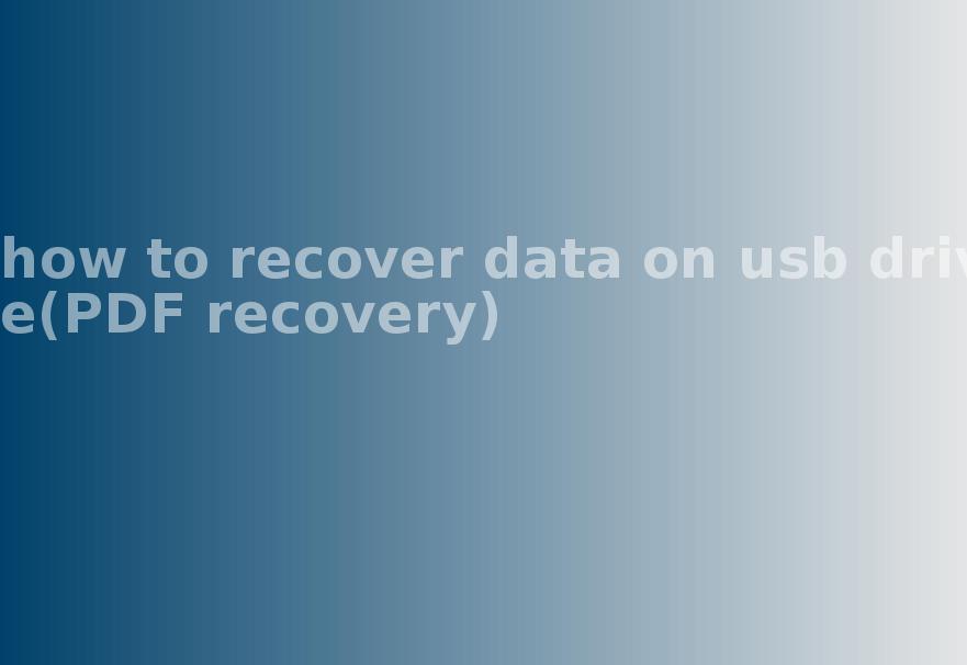 how to recover data on usb drive(PDF recovery)2