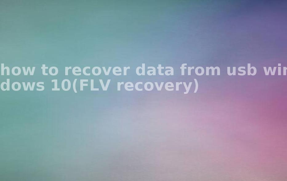 how to recover data from usb windows 10(FLV recovery)2