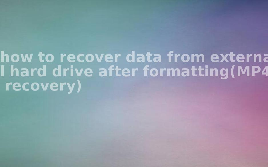 how to recover data from external hard drive after formatting(MP4 recovery)1