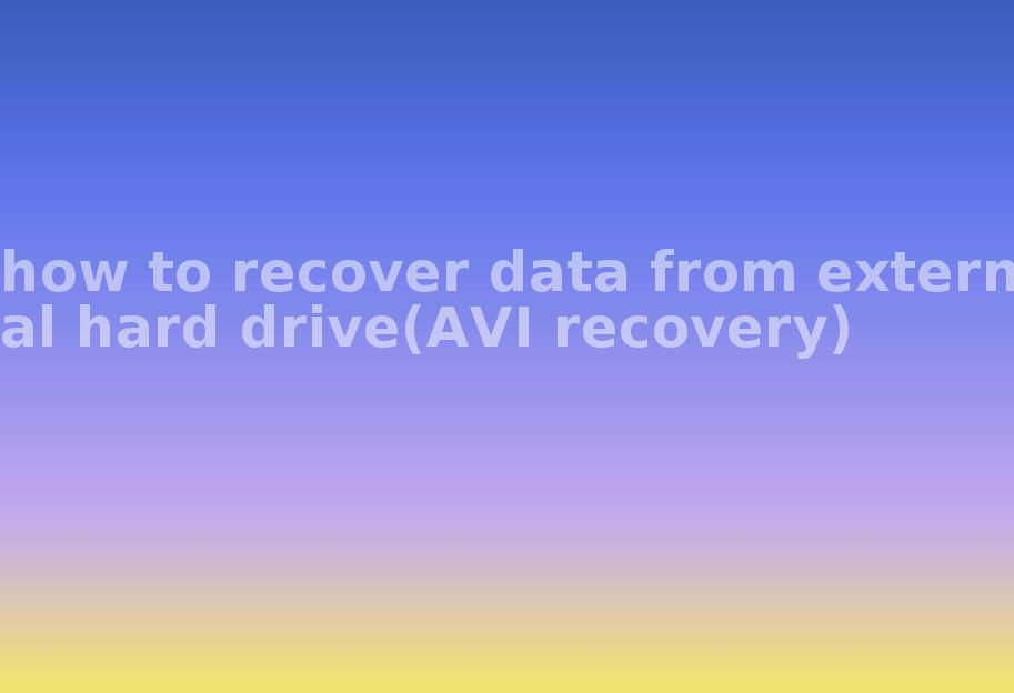 how to recover data from external hard drive(AVI recovery)2