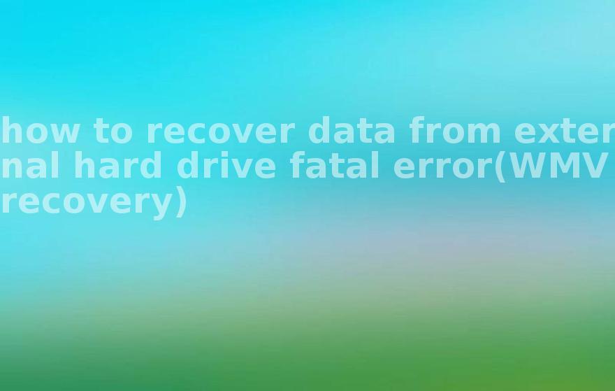 how to recover data from external hard drive fatal error(WMV recovery)2