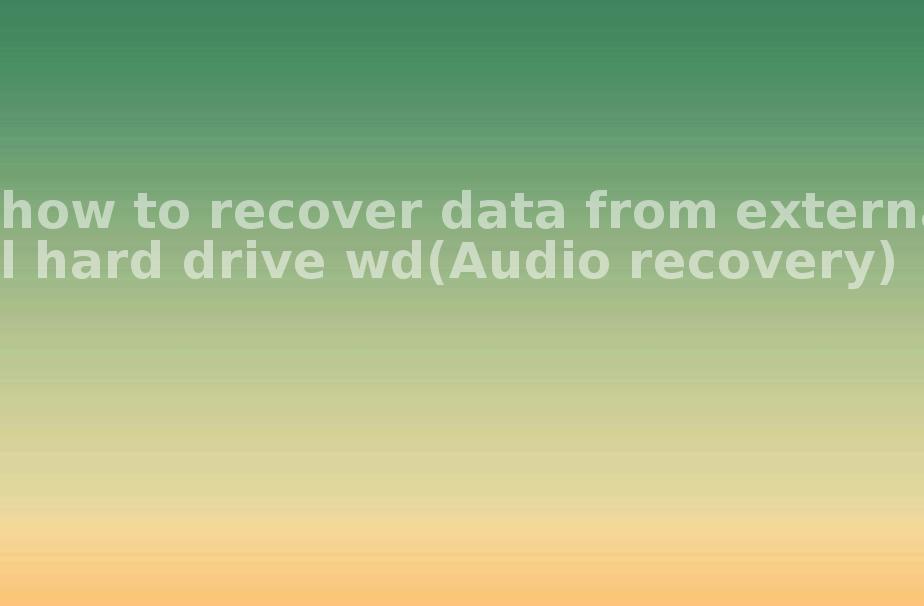 how to recover data from external hard drive wd(Audio recovery)1