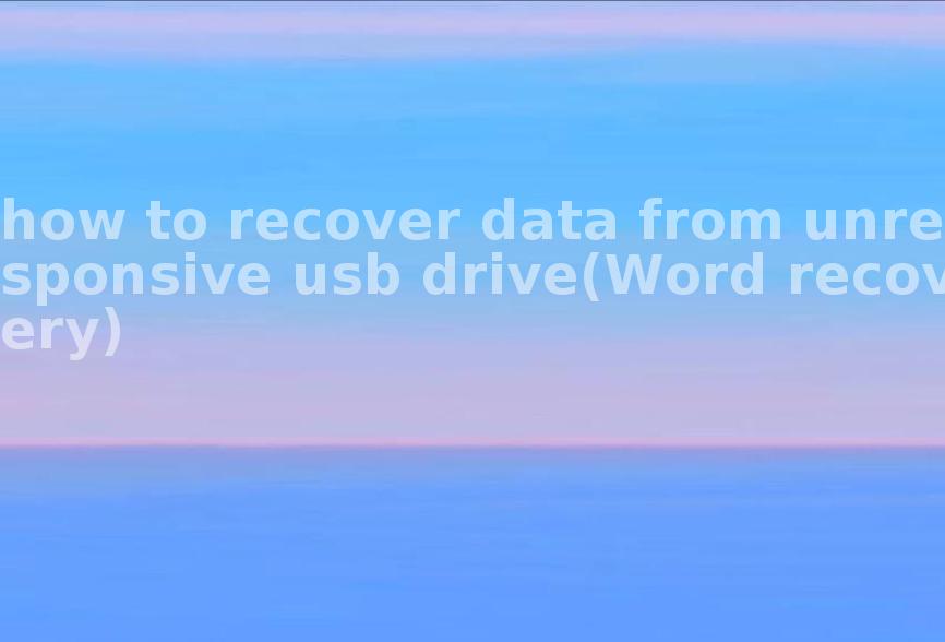 how to recover data from unresponsive usb drive(Word recovery)2