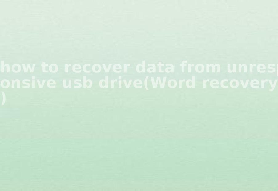 how to recover data from unresponsive usb drive(Word recovery)1