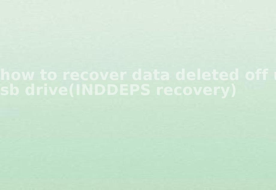 how to recover data deleted off usb drive(INDDEPS recovery)1