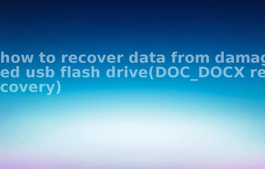 how to recover data from damaged usb flash drive(DOC_DOCX recovery)2