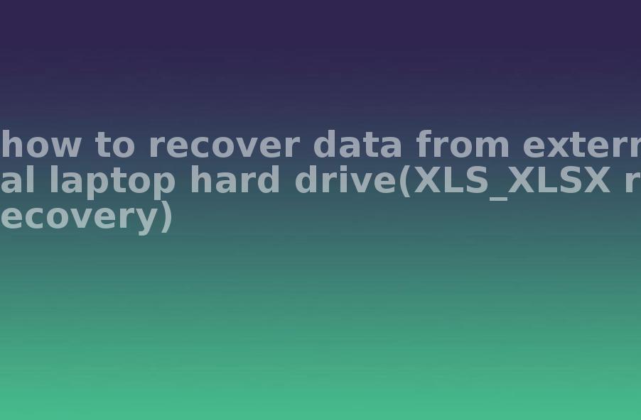 how to recover data from external laptop hard drive(XLS_XLSX recovery)1