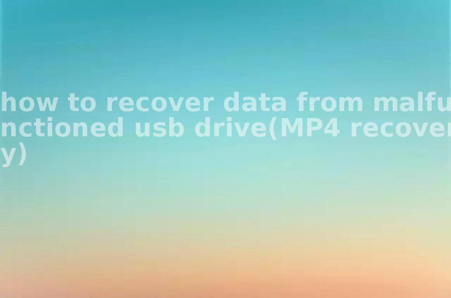 how to recover data from malfunctioned usb drive(MP4 recovery)2