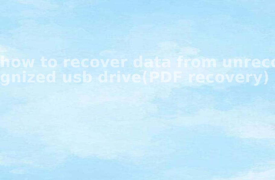 how to recover data from unrecognized usb drive(PDF recovery)2