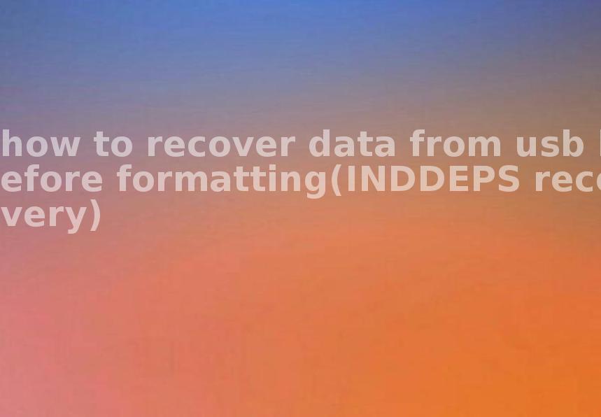 how to recover data from usb before formatting(INDDEPS recovery)1