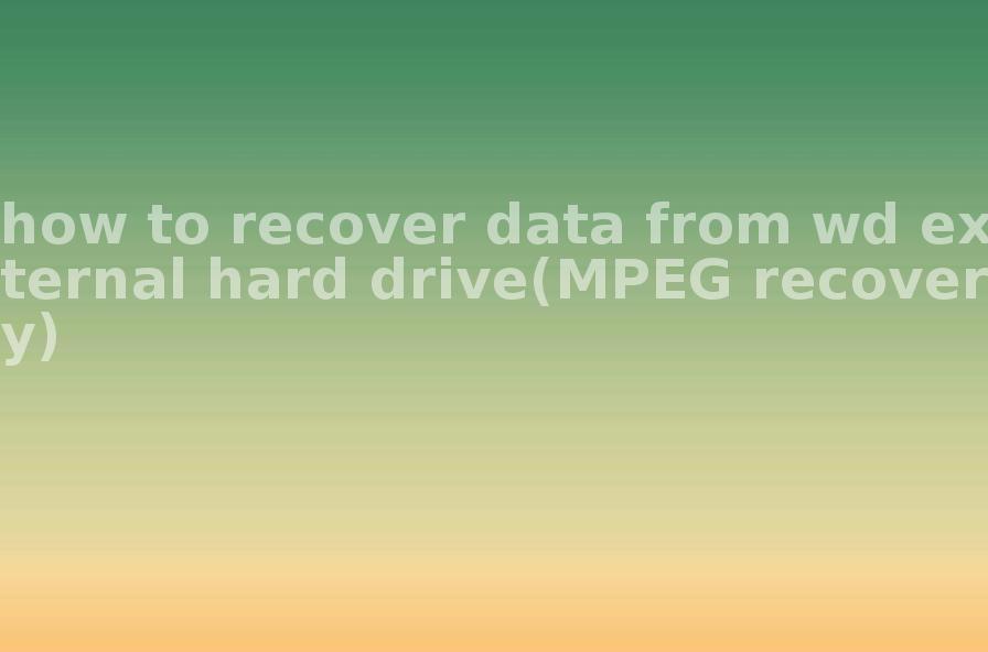 how to recover data from wd external hard drive(MPEG recovery)2