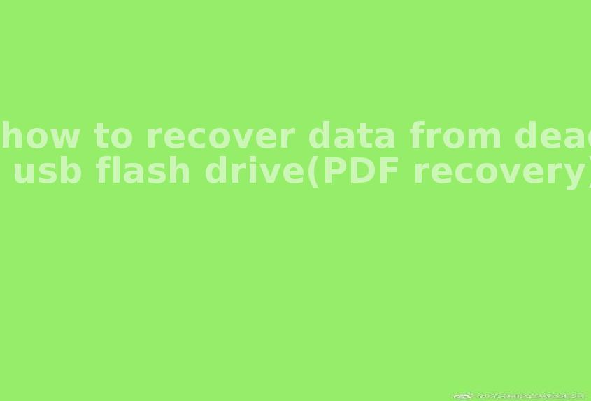 how to recover data from dead usb flash drive(PDF recovery)2